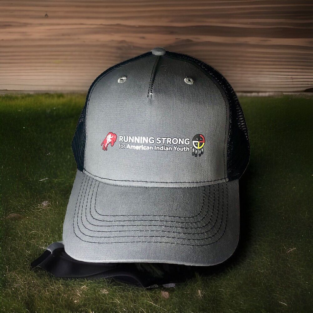 "Running Strong For American Indian Youth" Grey Snapback Cap-New old stock